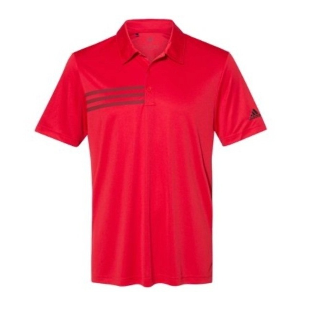 Adidas Polo Shirt Mens Small Red New Golf Athletic Striped EJ8308